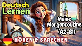 Meine Morgenroutine A2-B1 | Deutsch Lernen | Hören & Sprechen | Geschichte & Wortschatz