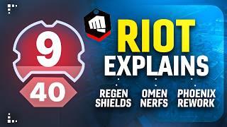 Riot Explains Regen Shields, Omen Nerfs, Rifle Changes and MORE! - Patch 9.10 Dev Interview