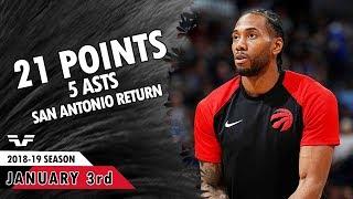 Kawhi Leonard Gets Booed - 2019.01.03 - Raptors vs Spurs - 21 Pts, 5 Asts