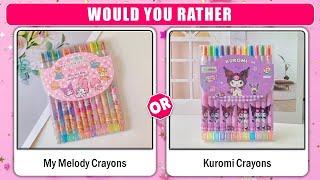 Would You Rather My Melody vs Kuromi School Supplies