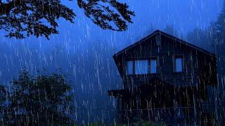  Falling into Sleep Quickly - Heavy Rain & Torrential Thunder Sounds at Night to Sleep Immediately