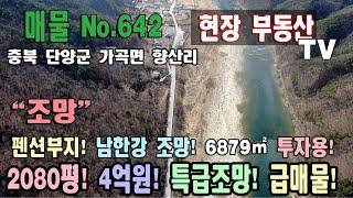 가곡급매 남한강 특급 조망 오토캠핑장부지 펜션부지 전원주택부지 투자개발용 6879㎡ 2080평 4억원 대로변 접! 충북 단양군 가곡면 향산리 토지 매매 단양부동산 급매 가곡부동산