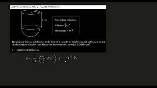 Differentiation - Add Maths - May June 2011 - P22 - Q11O