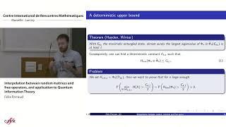 Félix Parraud : Interpolation between random matrices and free operators, and application to...