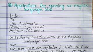 Application for opening an english language club || English language club application in english