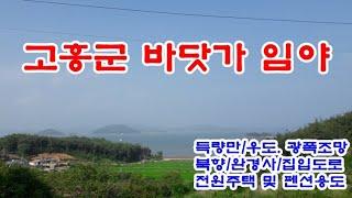 고흥군 토지 9천9백만원 / 두원면 예회리 대전해수욕장 근처 득량만과 우도가 광폭 조망되는 바닷가 임야 2필지 3,966㎡(약1,200)