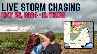  LIVE Texoma Tornado Tracking (Marietta OK, Valley View to Celina TX) on May 25, 2024