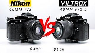 Viltrox AF 40mm f/2.5 lens $159 VS Nikon AF 40mm f/2.0 $300 Lens Review | Nikon Zf