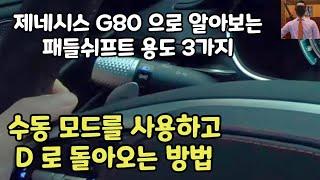 [패들 쉬프트 용도] 제네시스 G80 으로 알아 보는 패들 쉬프트(수동 모드)의 용도 3가지는? 수동 모드 사용 후 D모드로 돌아 오는 방법