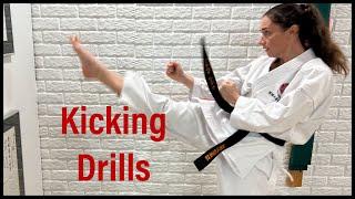 Karate workout: kicking drills