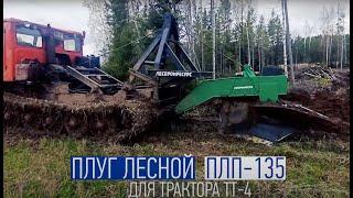 Лесной плуг ПЛП-135 для трактора ТТ-4, мин полоса 3 метра, вспашка до 6 гектар за смену