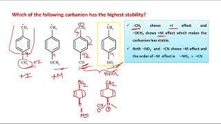 Problems on Stability of Carbanions | Carbanion Chemistry – Part 7| NEET|JEE