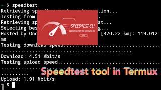 Speedtest tool in Termux. Installing speedtest-cli tool in Termux