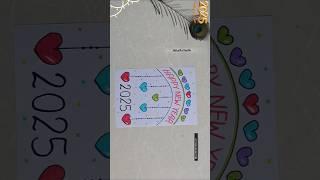 Easy & Beautiful Happy New Year Card 2025 using White Paper#diy #newyear #youtubeshorts #shorts