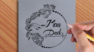 How to make beautiful mom dad drawing with pencil || amazing pencil drawing