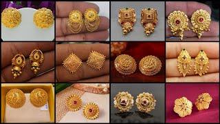 Women Gold Tops Earrings Design 2025 | Beautiful 50+ Gold Earrings Design