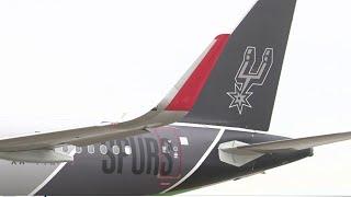 New Spurs plane lands at San Antonio International Airport