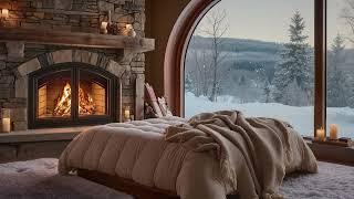 FIREPLACE 4k WITH RELAXING MUSIC 4K. COZY WINTER AMBIENCE, RELAX. CHIMENE 4K CON MUSICA RELAJANTE.