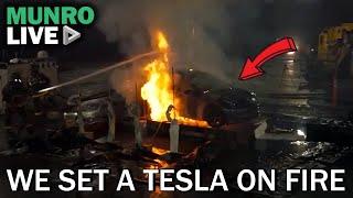 EV Fire Safety: Inside UL Research Institutes' Training with Munro on Fighting EV Battery Fires.
