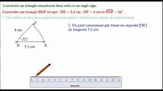 Побудова трикутника за двома сторонами і кутом між ними
