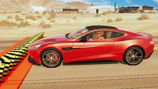 Massive Spike Strip Pileup Vs Cars Crashes #4k [BeamNG.Drive] #02 | Zambario Gamers @MotaDrive