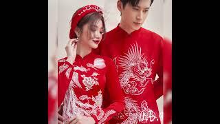 Red Couple Áo Dài - D.Đ.9 - Vietnamese Ao Dai