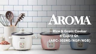 Aroma Housewares 4-Cups (Cooked)/1Qt.  Rice& Grain Cooker [ARC-302NG/NGP/NGB]