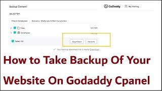 How to Take Backup Of Your Website On Godaddy Cpanel