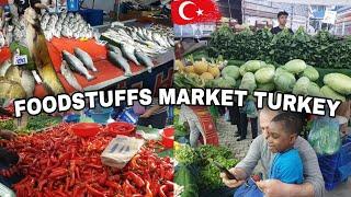 MARKET VLOG! POPULAR Farmers Market in ISTANBUL TURKEY  | Cost of Food is Turkey