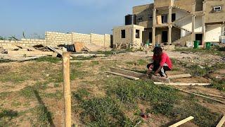 Building in Ghana: finally ￼️Glass work has finished/garden update.