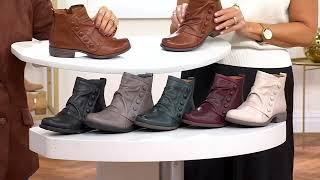 Miz Mooz Ruched Leather Ankle Boots - Lili on QVC