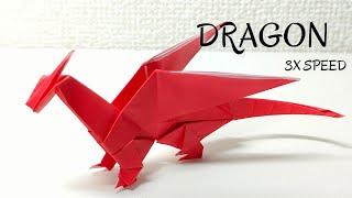 How to make the Dragon with origami simple Easy tutorial 3x Speed Video