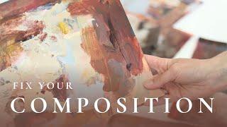 How to resolve composition with values: Abstract painting demo