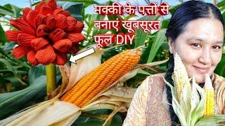 || Maize Harvesting In Kinnaur || Corn Husk Flowers DIY||