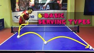 6 Basic Serving Types ! ( Table Tennis )