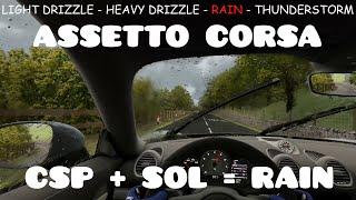 RAIN FX in ASSETTO CORSA - CUSTOM SHADERS PATCH & SOL - High Force Public Roads Porsche 718 Cayman S