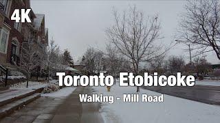 [4K] Toronto Etobicoke, ON, Canada:  Walking - Mill Road (Residential Area) | #124