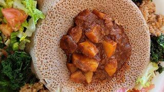   ምሳ || ድንች ጉላሽ|| POTATO GULASH STEW || LUNCH|| የጾም