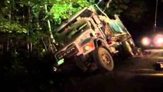 Bj Putvain rolled truck being flipped back onto wheels