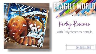 Colour Along | Fragile World by Kerby Rosanes | Red Panda | Polychromos