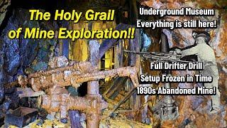 Holy Grail! Rappelling to a 1890s Abandoned Mine Full Rock Drill Setup Frozen in Time!!