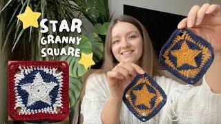  STAR CROCHET GRANNY SQUARE | beginner-friendly pattern