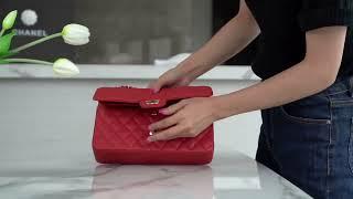 Chanel Classic Flap Medium | Calfskin Leather Red | Luxury Vintage Outfits Fashion Bags Aesthetics