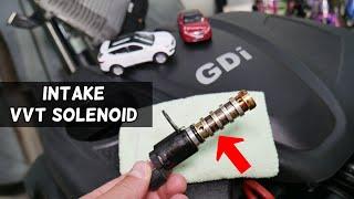 INTAKE VVT SOLENOID REPLACEMENT LOCATION HYUNDAI KIA 2.4 GDI ENGINE