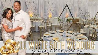 ELEGANT ALL WHITE 50TH WEDDING ANNIVERSARY| EVENT PLANNING| LIVING LUXURIOUSLY FOR LESS