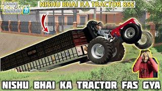 farming simulator 22 Indian mod challenge Hindi Nishu Bhai ka tractor 855 fas gya aj khet Mai