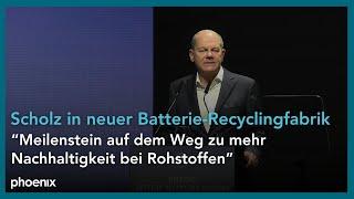 Fabrik-Eröffnung: Bundeskanzler Scholz zum Mercedes-Benz-Batterie-Recycling | 21.10.24