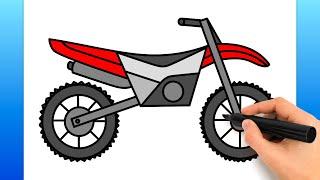 How To Draw A Dirt Bike (Easy Drawing Tutorial)