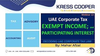 "UAE Corporate Tax: Exempt Income, Participation Interest & Foreign PE Taxation"