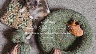 Visual Diary #60 | Crochet & Patchwork Sewing Day | Making Jasmine Star Crochet & Patchwork Cat Beds